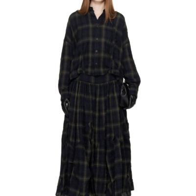 Yohji Yamamoto Navy Suspender Maxi Skirt