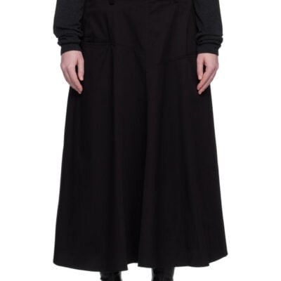 Ys Black Front Panel Pocket Maxi Skirt