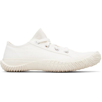 Ys White Cotton Canvas Low-Top Sneakers