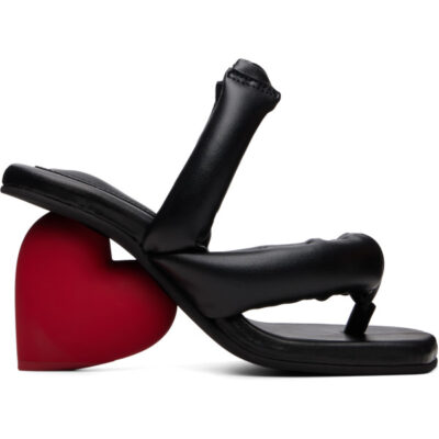Yume Yume Black & Red Love Heeled Sandals