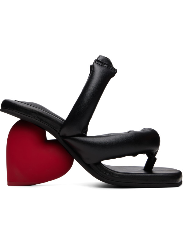 Yume Yume Black & Red Love Heeled Sandals