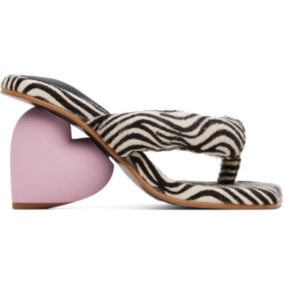 Yume Yume SSENSE Exclusive Black & White Love Mule Heeled Sandals