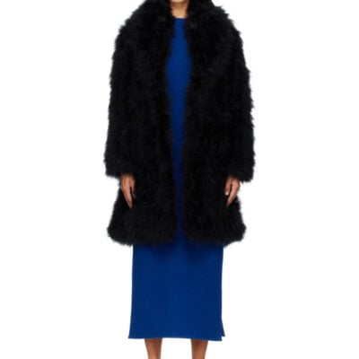 Yves Salomon Black Feather Coat