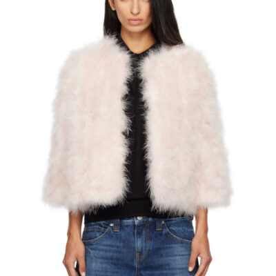 Yves Salomon Pink Feather Jacket